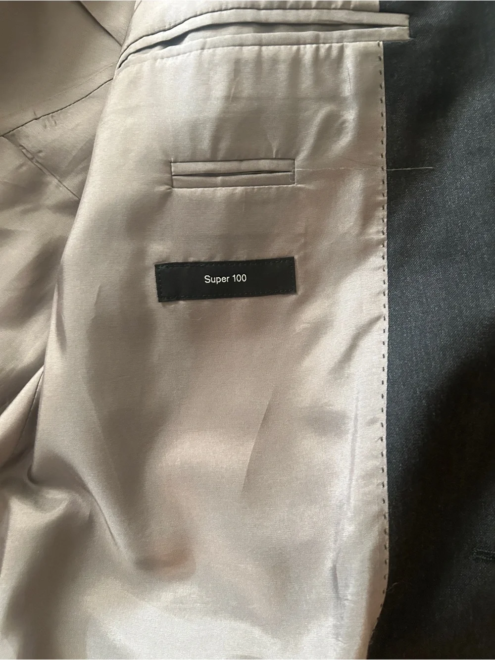 Hugo Boss Charcoal Gray Single-Breasted Suit Jacket